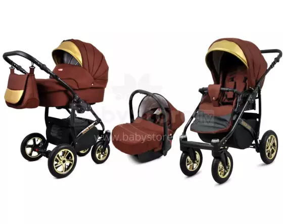 Babylux Gold Lux Art.286207 Chocolate Универсальная коляска 3 в 1