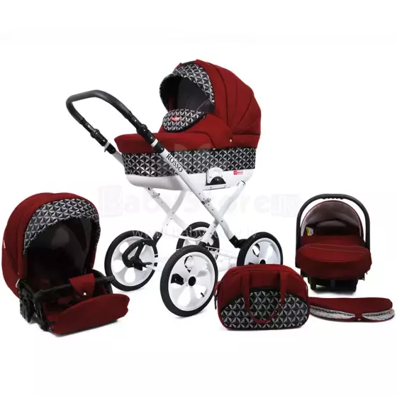 Babylux Rosso Art.286216 Bērnu klasiskie ratiņi 3 vienā