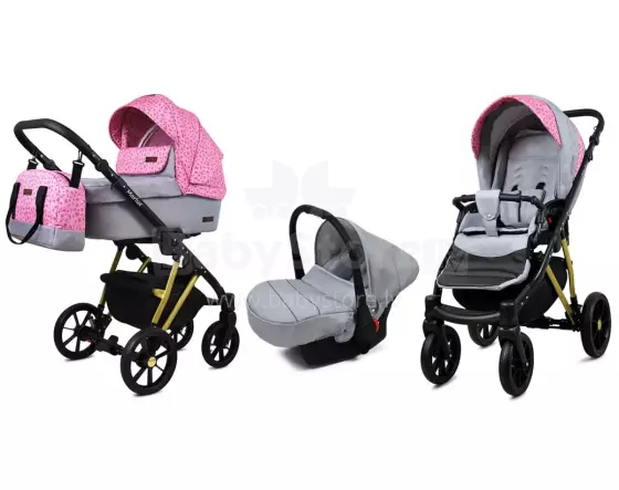 Babylux Marlux Magnetic Art.286321 Roses of Pink Universal 3-in-1 stroller
