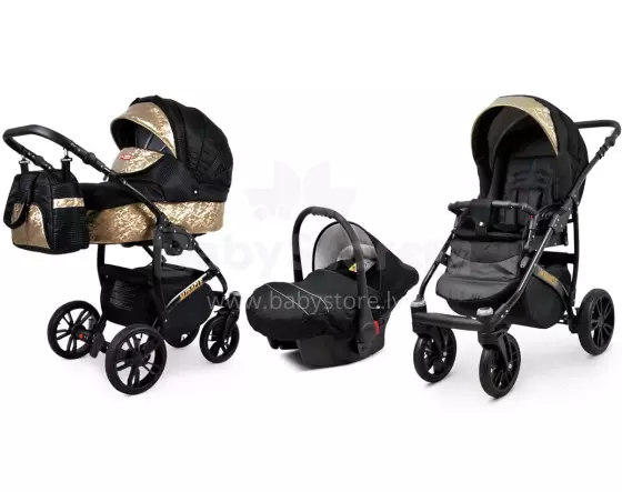 Babylux Miracle Art.286324 Black Deluxe  Universālie rati/ratiņi 3 in1