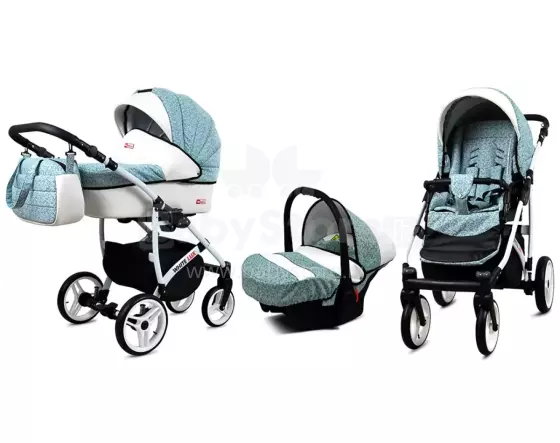 Babylux White Lux  Art.286334 Bottle Green  Универсальная коляска 3 в 1