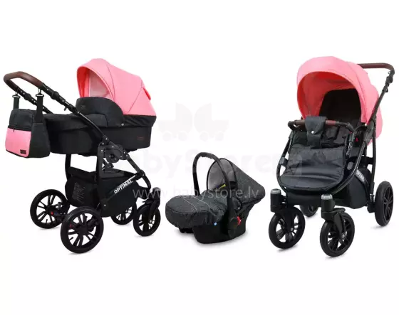 Babylux Optimal Art.286419 Black Coral  Универсальная коляска 3 в 1