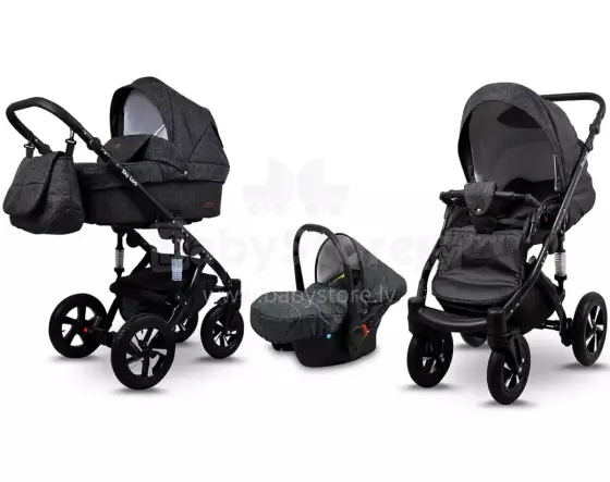 Babylux Sky Lark Art.286419 Black Flex Universālie rati/ratiņi 3 in1