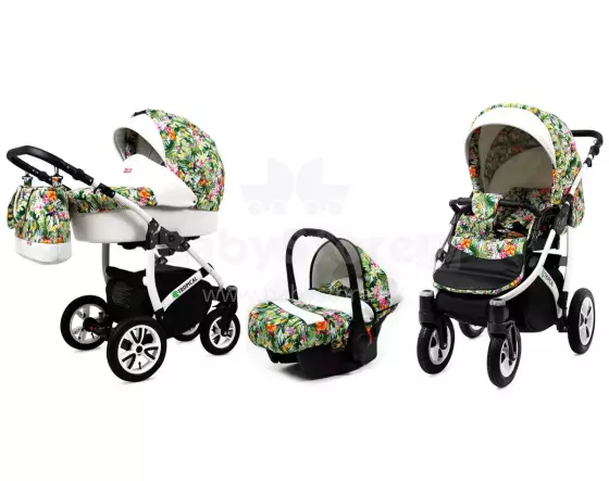 Babylux Tropical Art.286431 Tropical Flowers Universal 3-in-1 stroller