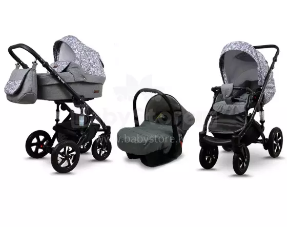 Babylux Sky Lark Art.286434 Grey Animals Universālie rati/ratiņi 3 in1