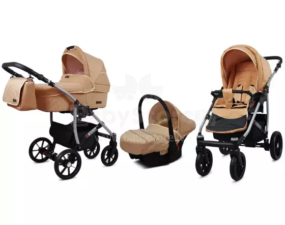 Babylux Qbaro Art.286461 Beige Universālie rati/ratiņi 3 in1