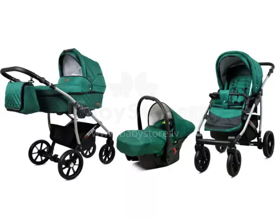 Babylux Qbaro Art.286462 Bottle Green Универсальная коляска 3 в 1