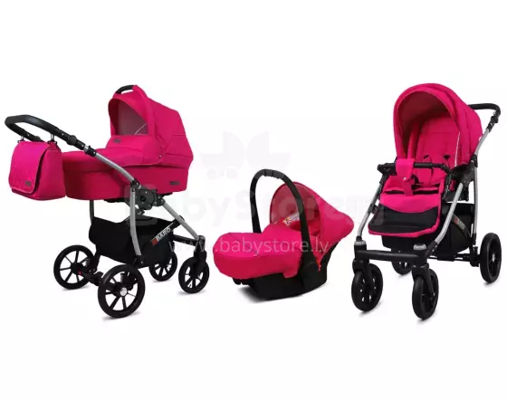 Babylux Qbaro Art.286465 Magenta Universal 3-in-1 stroller