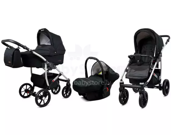 Babylux Qbaro Art.286467 Onyx Universālie rati/ratiņi 3 in1