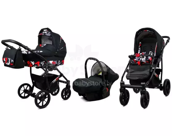 Babylux Largo Art.286475 Black Moro Universālie rati/ratiņi 3 in1