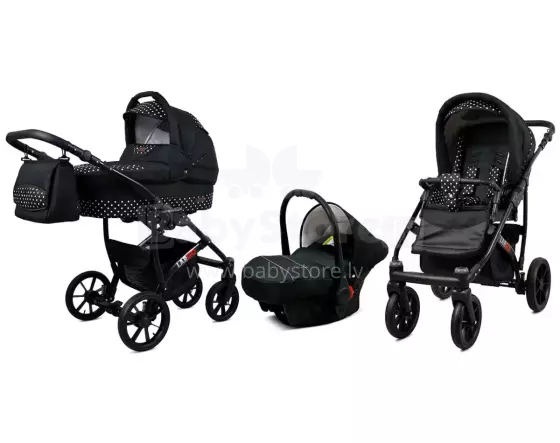 Babylux Largo Art.2864891 White Dots Universal 3-in-1 stroller