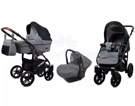 Babylux Optimal Art.286498 Grey Flex Black Universālie rati/ratiņi 3 in1