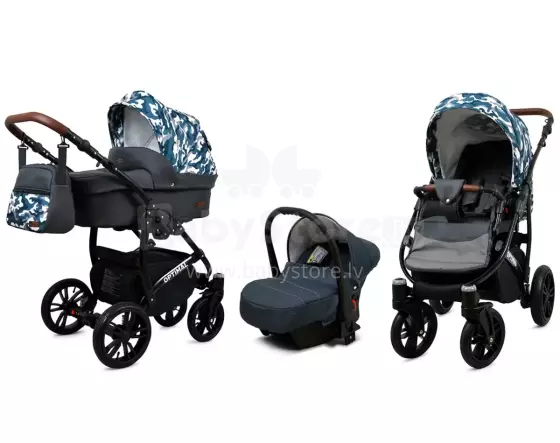 Babylux Optimal Art.286499 Grey Moro Universālie rati/ratiņi 3 in1