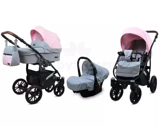 Babylux Optimal Art.286500 Light Pink Universālie rati/ratiņi 3 in1