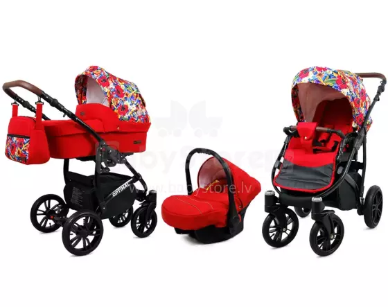 Babylux Optimal Art.286504 Red Tulips  Универсальная коляска 3 в 1