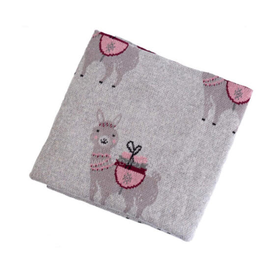 MiniWorld Knitted Blanket Art.286630 Lama Children's cotton blanket/plaid 80x100 cm
