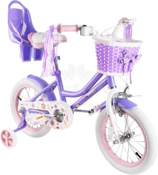 Rully Kids Bike Wheels Collas 12'  Art.286668 Violet  Детский двухколесный велосипед с дополнительными колёсиками
