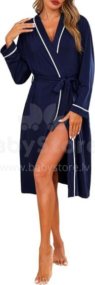 Italian Fashion Women Bathrobe Long Sleeve Art.286674 Navy Peldmētelis(halāts)grūtniecēm