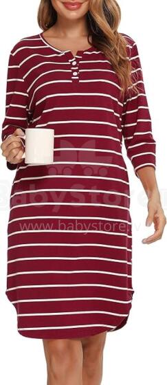 Italian Fashion Night Dress Art.286681 Wine Red Maternity/Nursing Nightgown