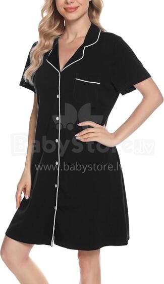 Italian Fashion Nightdress Art.286682 Black  Maternity/Nursing Nightgown