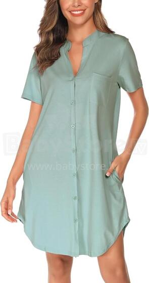Italian Fashion Nightdress Art.286684 Light Green Naktskrekliņs grūtniecēm / barošanai  ar podziņam