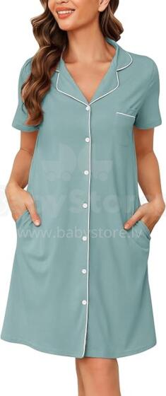 Italian Fashion Nightdress Art.286686 Light Green Naktskrekliņs grūtniecēm / barošanai  ar podziņam