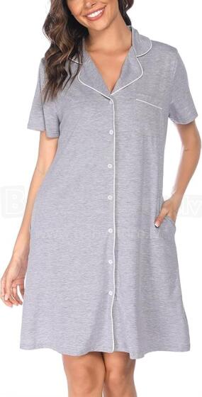 Italian Fashion Nightdress Art.286687 Light Grey Naktskrekliņs grūtniecēm / barošanai  ar podziņam