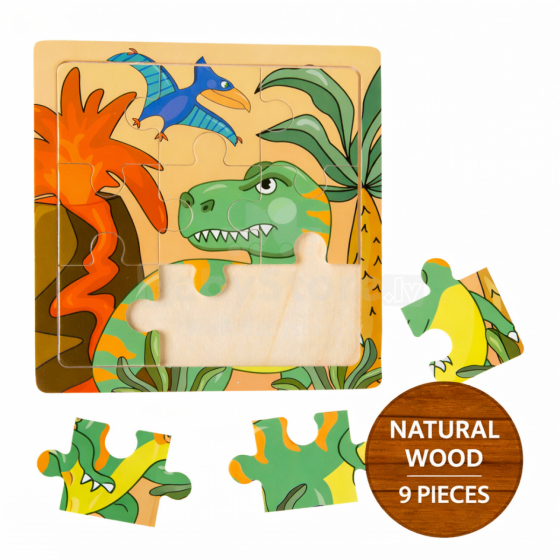 Happy Toys Mini Wooden Puzzle  Art.8101 Деревянный мини пазл 9 шт.