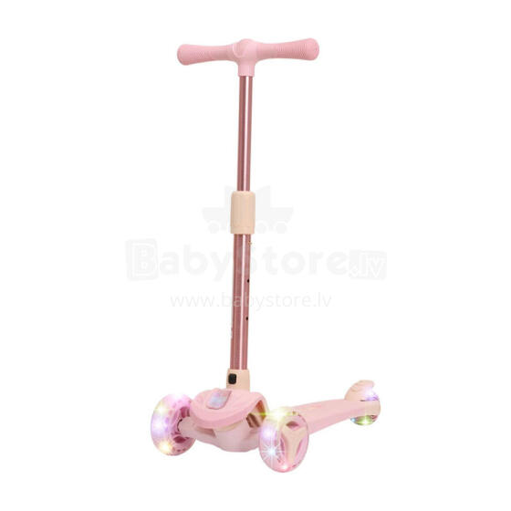 Story Mini Friends LED Deluxe Art.BD0101005100494-pin-57-80 Pink  Bērnu skūteris augstāka kvalitāte ar gaismas effektiem