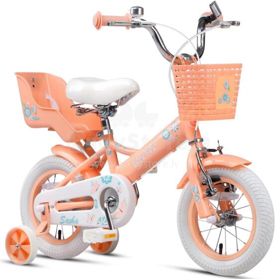 Glerc Kids Bike Wheels Collas 12'  Art.287138 Peach Children's two-wheeled bicycle with additional wheels