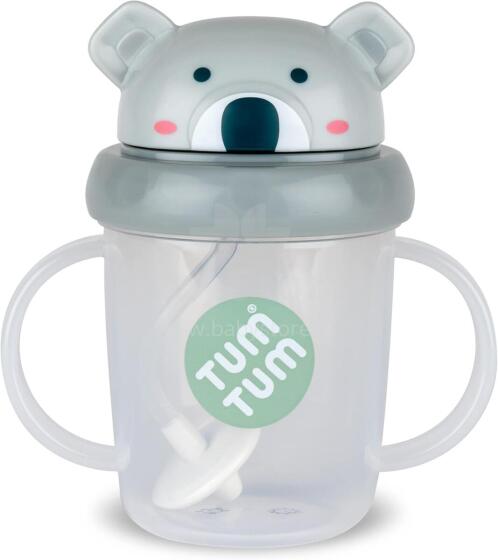 Tum Tum Baby Cup Art.287559 Grey Koala Pudelīte ar  salmiņu  no 6 +mēn, 200 ml