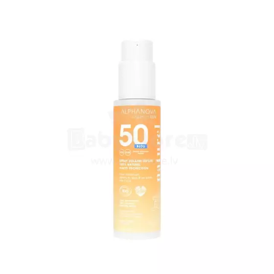 Alphanova Sun Art.287563 natural mineral filter children's sunscreen spray for sensitive skin with vanilla milkshake scent SPF50, 100g