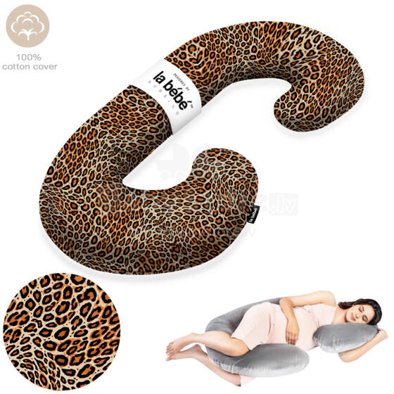 La Bebe™ Maternity Pillow Cotton Sì -Duo Art. 5-170 Wild Life. Многофункциональная подушка/подкова для беременных  с наполнителем memory foam