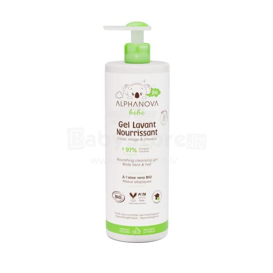 Alphanova Bebe Shower Gel Art.287575 mitrinošs ķermeņa mazgāšanas gels bez smaržvielām sausai un atopiskai ādai, 400ml
