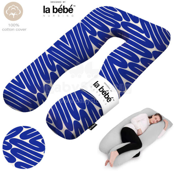 La Bebe™ Cushy Maternity Pillow Art. 5-172 Wild Life. Daudzfunkcionāls spilvens grūtniecēm (U Shaped), sintepona pildīšana, 155x80cm
