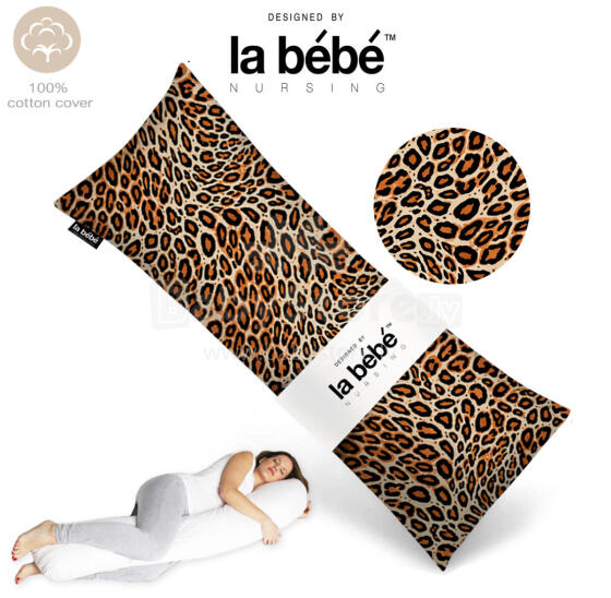 La Bebe™ Easy Maternity Pillow  Art. 5-170 Wild Life. Многофункциональная подушка для сна с наполнителем из синтепона (синтепух,особенно мягкий и тихий) 135 x 40 cm
