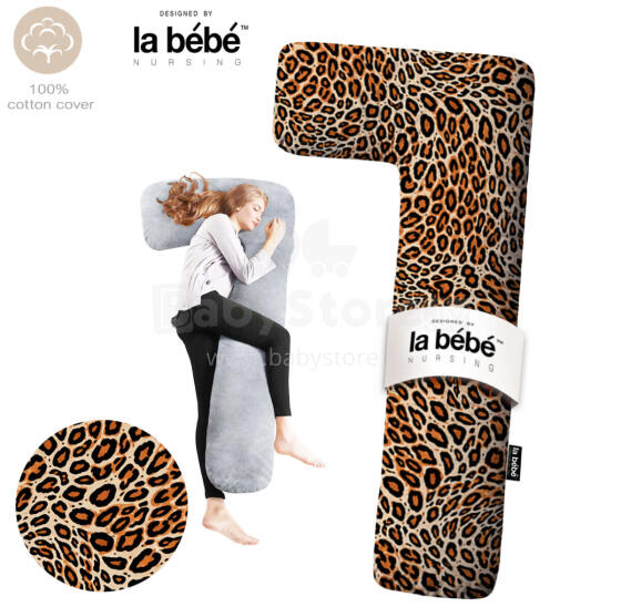 La Bebe™ Flopsy Pillow Art. 5-170 Wild Life. Cotton Nursing Maternity grūtnieču pakaviņš spilvens ar pārvalku [2 pārvalki], sintepona pildīšana,180 см