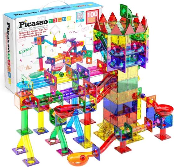 PICASSO TILES Magnētiskais konstruktors Marble Run 100 gab., PTG100