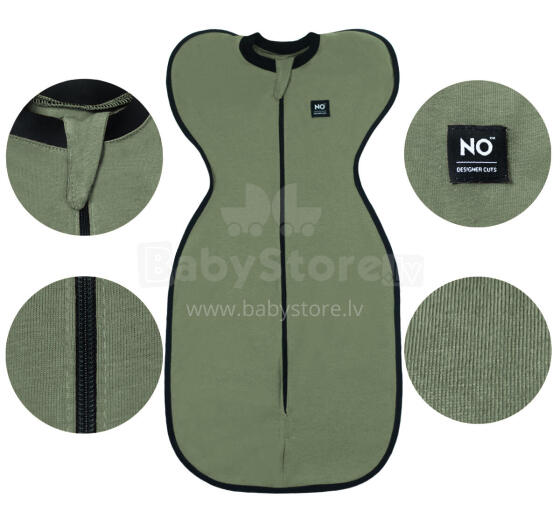 La Bebe™ NO Swaddle Up S Art.224713 Green Kokvilnas guļammaiss-autiņš S izm.