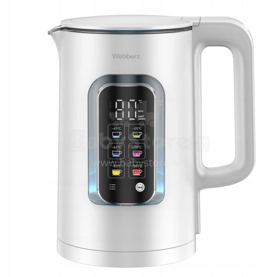 Bezvadu elektriskais tējkanna 1,5 L ar temperatūras regulāciju Webber WK110 ELIYA