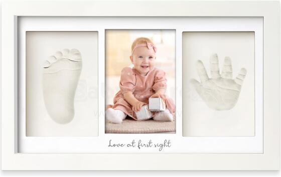 Baby Handprint and Footprint Maker Set Art for Baby Art.288058 White Triple wooden frame