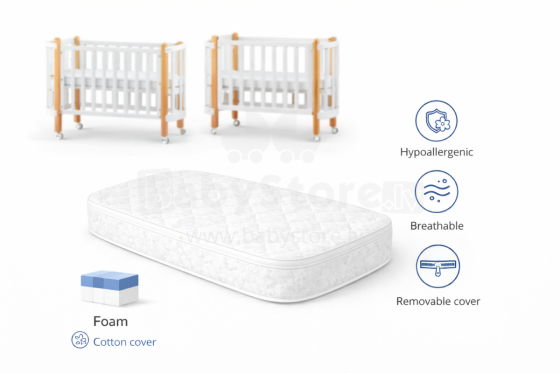 La Bebe™ Nika Bed Art.288286 Children's foam mattress 60x120x7cm (Compatible with Ingvart)