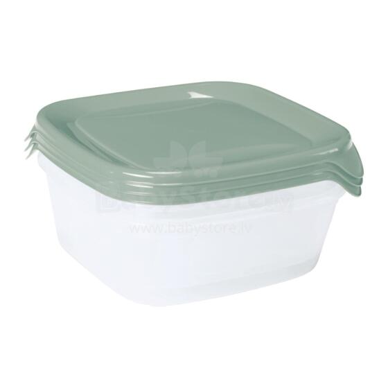 Pārtikas trauciņu komplekts 3 gab. kvadrāts 3x0,8L Fresh&amp;amp;Go zaļš