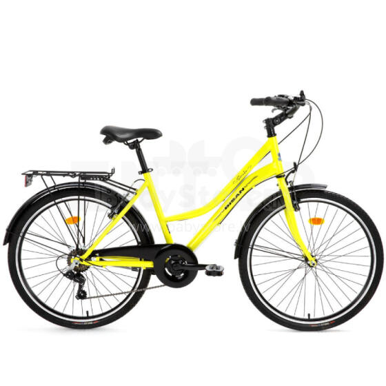 Pilsētas velosipēds Bisan Smile Yellow/Black (Rata izmērs: 26 Rāmja izmērs: 17)