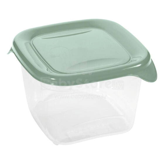Pārtikas trauciņš kvadrāts 0,45L Fresh&amp;amp;Go zaļš  