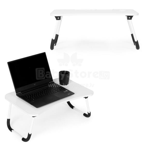 Podstawka pod laptopa składana stolik do łóżka 60x40 cm biała ModernHome