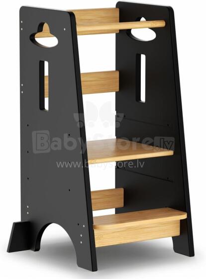 Cosyland Wooden Learning Tower Art.288718 Black Wooden kitchen stool/step for toddlers