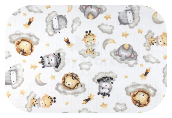 Diaper - 29613 - TETRA PRINT - EGA - SAFARI w CHMURACH -  size 70x80 cm