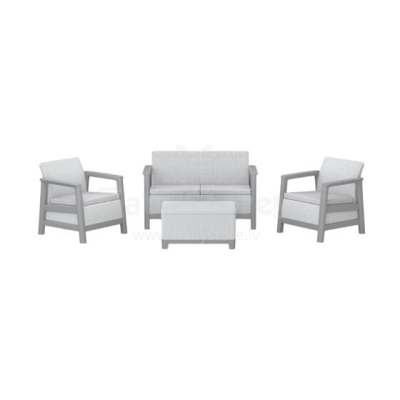 Dārza mēbeļu komplekts Scandi Linea 2 Seater Set gaiši pelēks/tumša tērauda pelēks