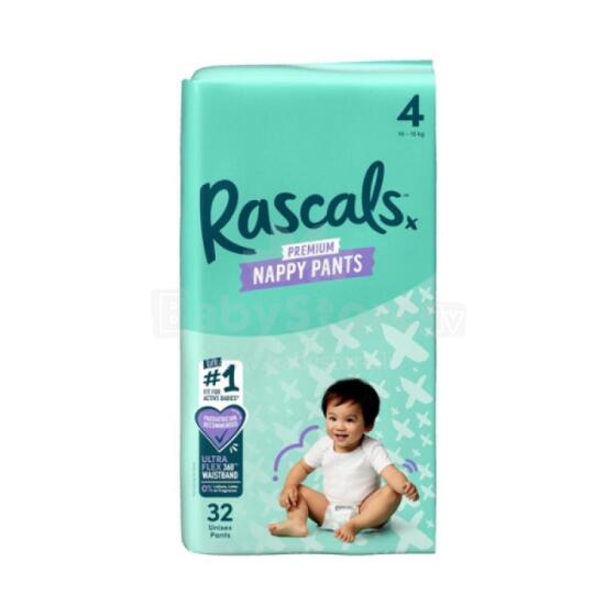 RASCALS autiņbiksītes-biksītes, 4 izmērs, 10-15 kg., 32 gab.